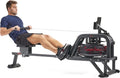 Sunny Health & Fitness AquaStrive Series Smart Water Rower, 300LB Capacity Plus Dynamic Hydro Resistance for Home Cardio Workout, Free SunnyFit Training App Connection