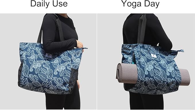 ESVAN Yoga Mat Bag Yoga Tote Carrier Shoulder Bag Carryall Tote for Office,Yoga,Pilates,Travel,Beach and Gym