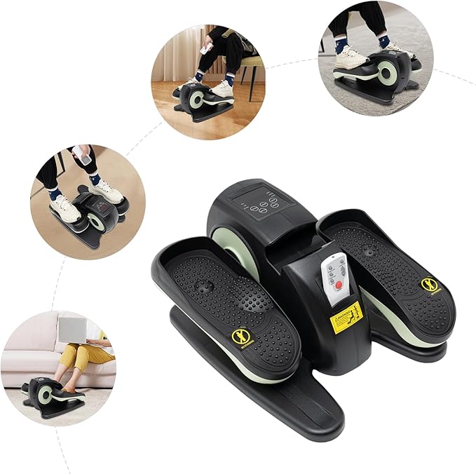 Bitodd Compact Motorized Pedal Rehabilitation Trainer, Floor Standing Rehab Electric Sitting Leg Foot Pedal Exercise Equipment, Portable Trainer for Home Office with Remote Control