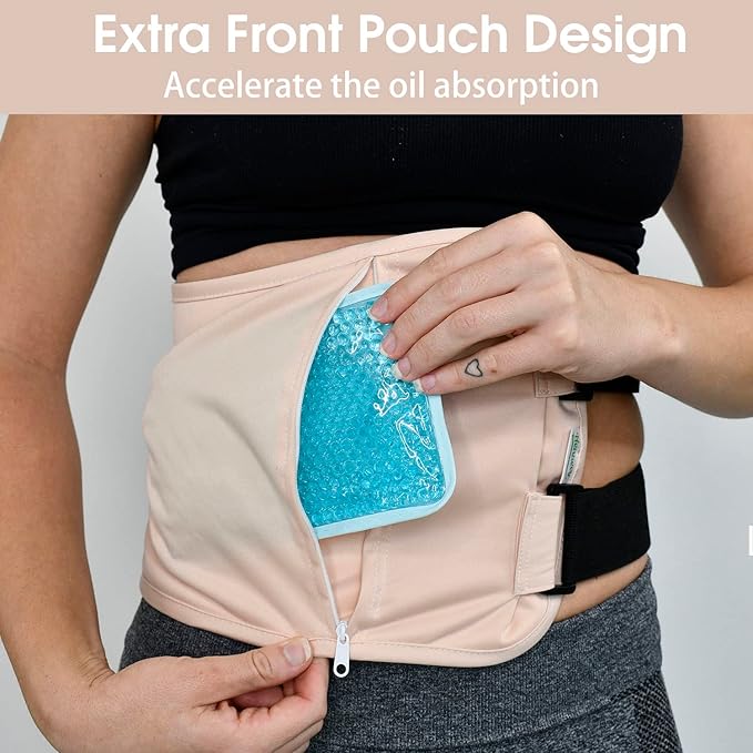 Castor Oil Pack Wrap for Stomach - Caster Oil Wrap for Liver Detox and Cleansing with Extra Pouch for Ice or Heating Pad - Soft Cotton, Reusable and Mess-Free (Castor Oil Not Included)
