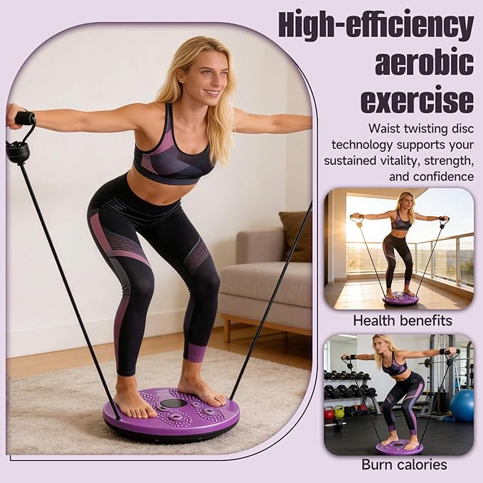 Waist Sculptor, 2026 Upgraded Waist Twister Machine - Adjustable 360° Rotation Twist Waist Machine with Ab Board for Core, Waist, Hip & Leg Workout, Home Pilates Core Trainer