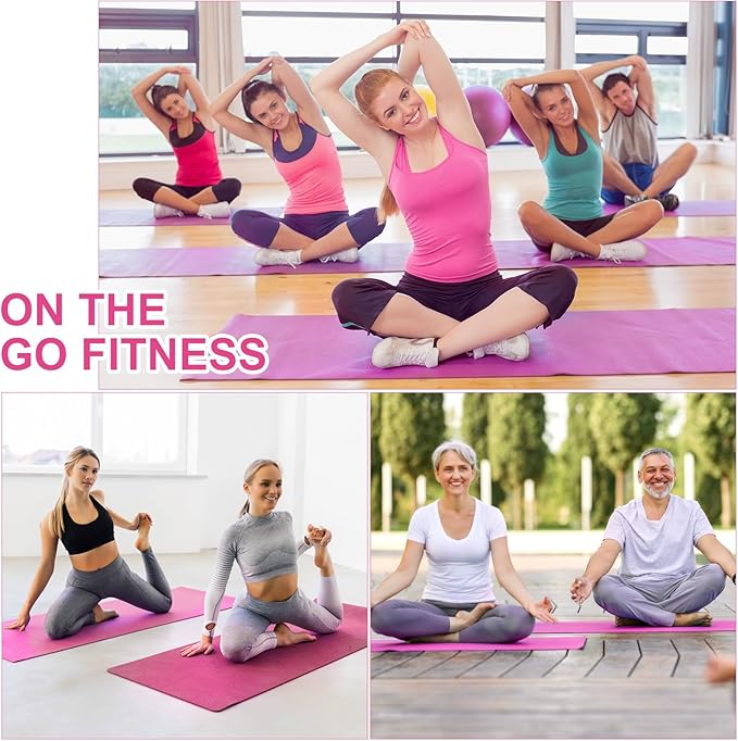 24 Pack 3 mm Thick Yoga Mat Bulk, Non Slip Exercise Workout Fitness Pad for Women Men, Gym Home Yoga Pilates, Easy to Clean, Sturdy PVC