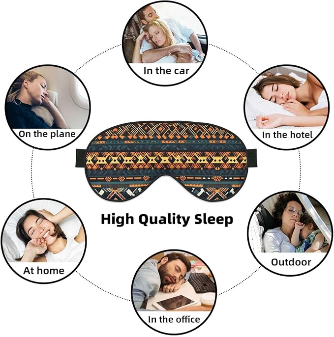 African Tribal Ethnic Texture Head-Mounted Double-Sided Light-Blocking Sleeping Eye mask to Protect Eyes and Relieve Eye Fatigue