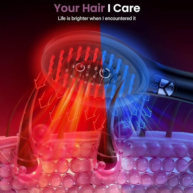 6-in-1 Rechargeable Scalp Massager Oil Applicator, Nano Mist, Electric Scalp Vibration Brush for Home Spa, Effortless Detangling & Relaxation Head Massage Tool for All Hair Types