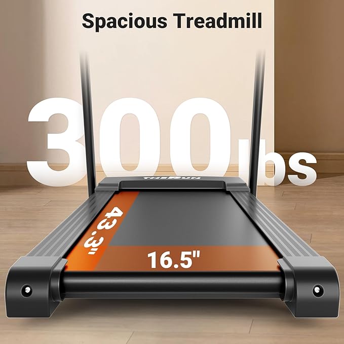 THERUN Incline Treadmill, 0-12% Incline Treadmill for Running and Walking, 300 lbs Weight Capacity, Wide Belt,3.0HP,18" LED Screen, 2 Layers Shock-Absorbing Red