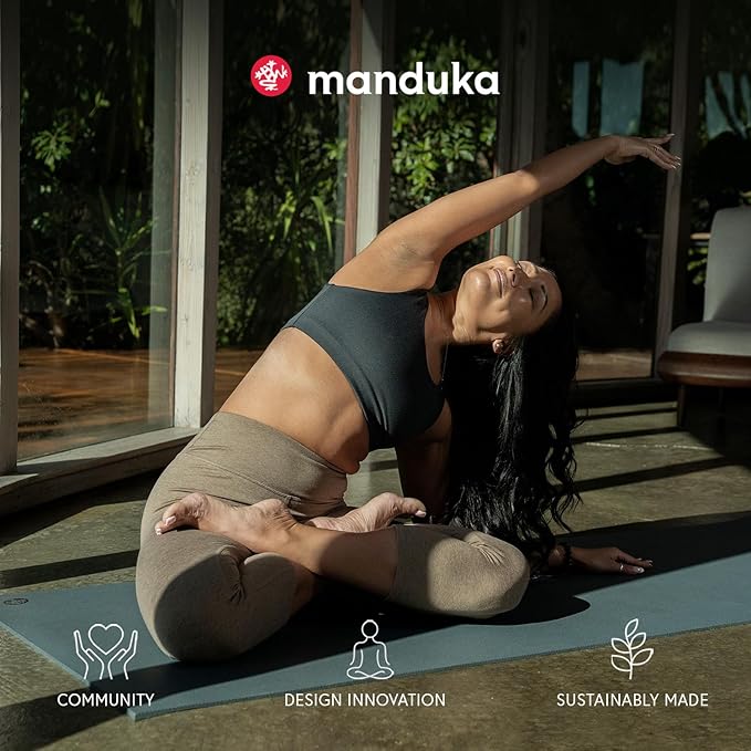 Manduka eKO Yoga Mat - 5mm Natural Rubber | Eco-Friendly | Soft Textured Surface| Natural Next-to-Skin Feel