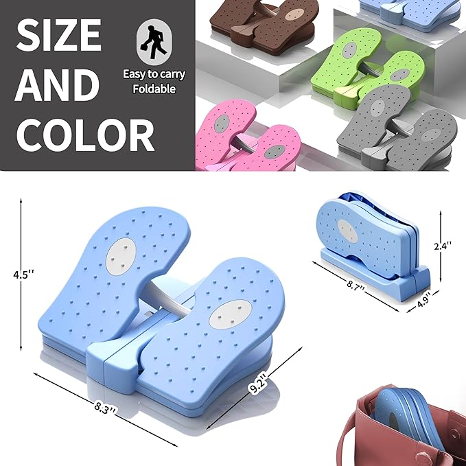 Foldable Leg Exerciser: Portable Foot Pedal Exerciser for Seniors Under Desk Foot Pedal Exerciser Stepper Exercise for Leg Muscles Relieves Varicose Veins Physical Therapy Aid