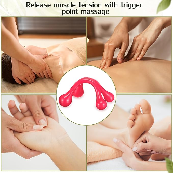 TrelaCo 50 Pack Four Point Massage Tools Christmas for Employees Gift White Elephant Gift 4 Legged Massage Knobs Portable Palm Shaped Manual Back Massager Handheld(Multicolored)