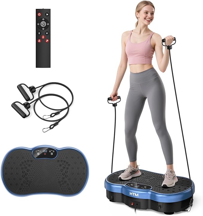 Vibration Plate Exercise Machine - 300 lbs Weight Capacity, 120 Speed Levels, 9 Workout Modes for Home Fitness, Muscle Toning & Weight Loss