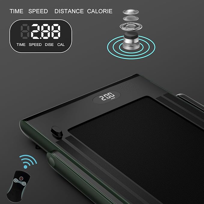 Goplus 2 in 1 Folding Treadmill, 2.25HP Superfit Under Desk Electric Treadmill, Installation-Free with Remote Control, APP Control and LED Display, Walking Jogging for Home Office