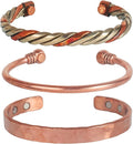 Copper Bracelet Tibetan Style. Hand Forged with Solid and High Gauge Copper Jewelry Cuff for Women Men. Combo of Different Designs