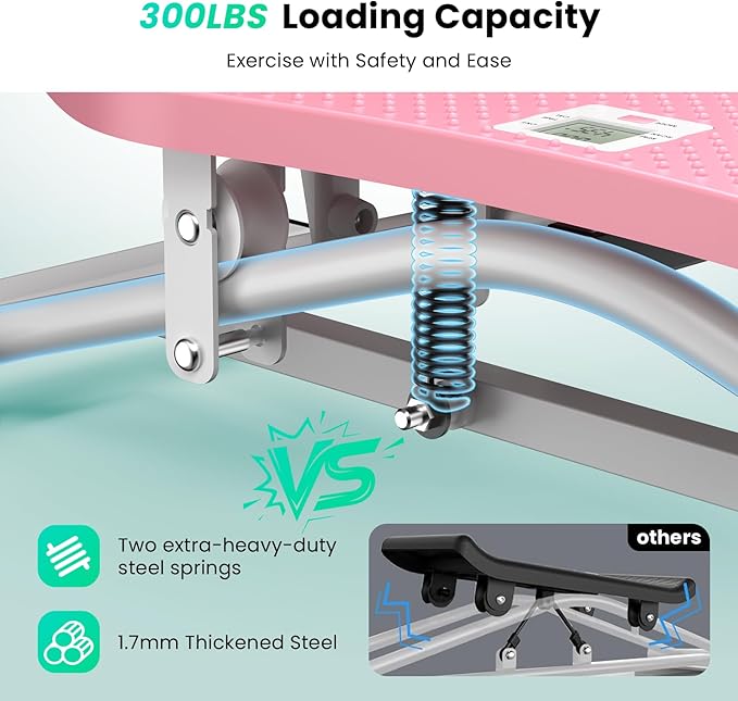 Balance Board with Resistance Bands, 300LBS Ski Balancing Machine Exercise Equipment LCD Monitor for Cardio, Home Ski Simulator Trainer for Full Body Workout