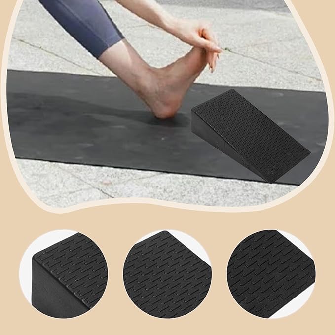Foam Yoga Wedge Block & Squat Slant Board, Anti-Slip EVA Foam, Heel Stretcher & Workout Incline Board for Pilates & Muscle Building