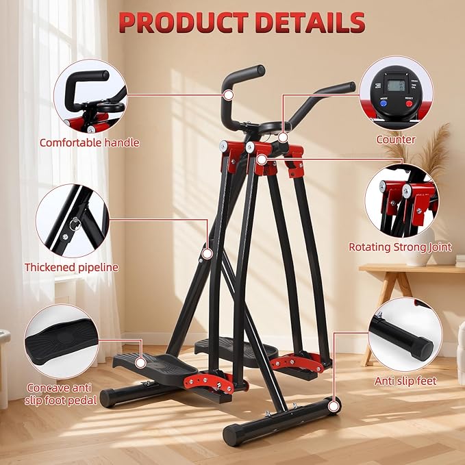 Ellipse Leg Exerciser | Elliptical Glider Machine | Foldable Machine | Side Sway Action 360 Motion Full-Body Fitness Equipment | Cardio Trainer Glider for Home Exercise