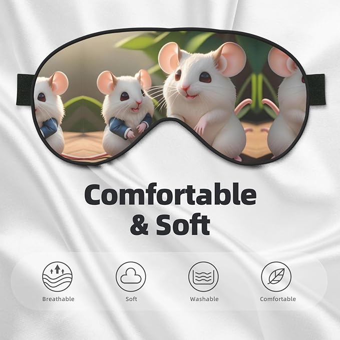 Mother and Child Rats Head-Mounted Double-Sided Light-Blocking Sleeping Eye mask to Protect Eyes and Relieve Eye Fatigue