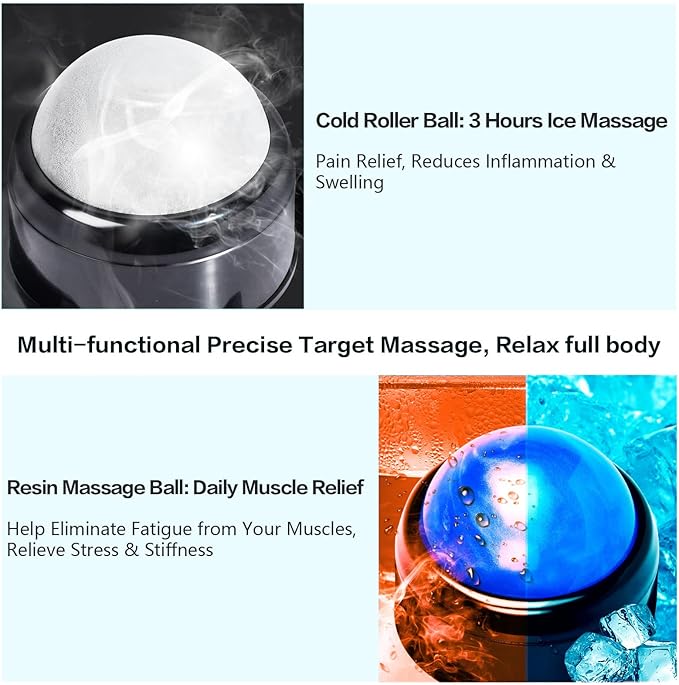 Mountable Massage Ball, 3 in 1 Muscle Recovery Massager, for Pain Relief, Myofascial Release, Knots, and Deep Tissue, Trigger Point Massage Therapy, Ideal Gifts for Loved Ones