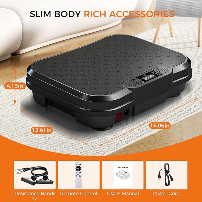 Vibration Plate Exercise Machine,Vibrating Platform for Lymphatic Drainage with 250 Speeds,450 lbs Weight Capacity,Vibrated Plates for Weight Loss,Full Body Workout Equipment for Fitness at Home