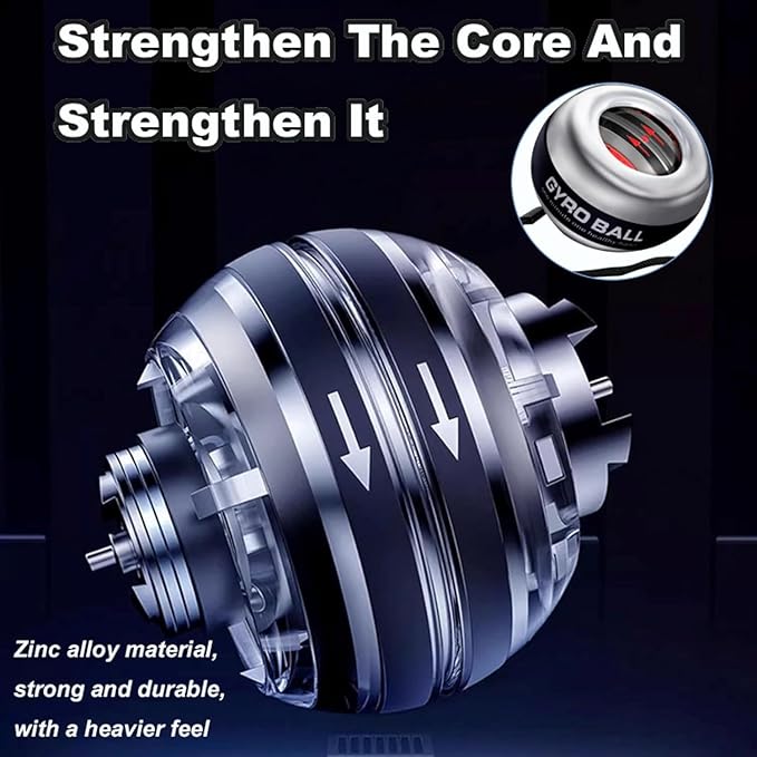 2026 New Curaball Torque Ball, Curaball Hand Exerciser, Gyro Ball with LED Lights and Portable Case, Hand Gripper Strengthener, Grip Strength Trainer for Strengthen Arms,Bones and Muscle