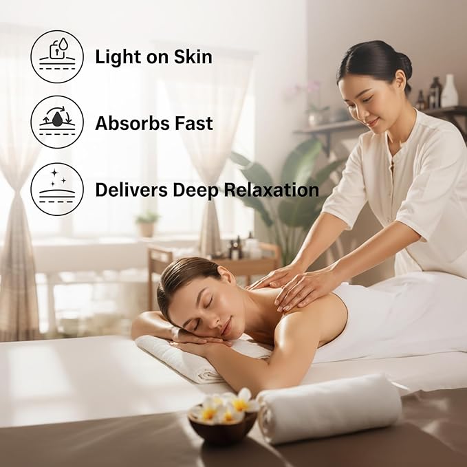 Aromatherapy Massage Oil - Lavender Oil & Orange 10 Fl Oz - Thai Body Oil for Massage Therapy with Jojoba, Avocado, Argan, Aloe, Almond - Relaxing Body Care & Self-Care