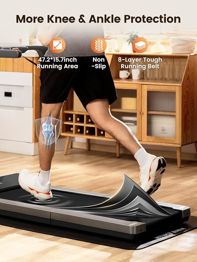 WALKINGPAD Folding Treadmill, 2 in 1 Walking Pad Under Desk Treadmill for Home and Office, Compact Foldable Design with App Control and LED Display