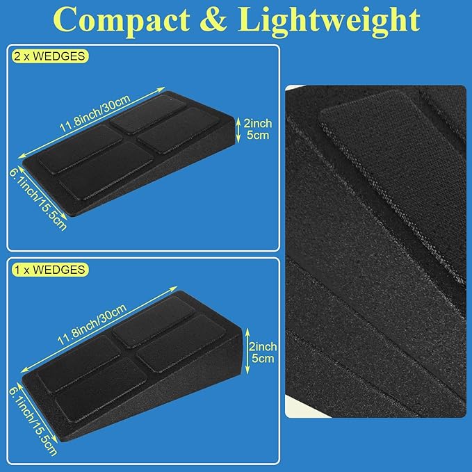 2 Set Squat Wedge Block 6 Pcs Slant Board for Calf Stretching with 5 Adjustable Angles, Heel Elevated Squat Wedge, Squat Wedges Weightlifting, Foam Squat Wedges for Workout, Calf Stretcher
