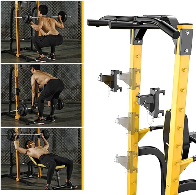 ZENOVA Pull Up Bar Station Power Tower, Adjustable Height Dip Bar for Home Gym Multi-Function Strength Training Workout Equipment