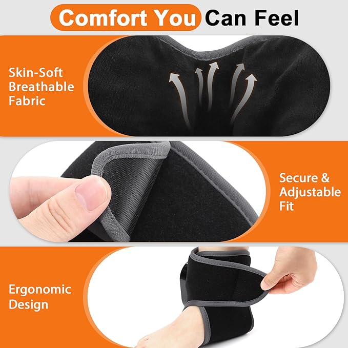 Foot and Ankle Massager for Pain Relief, Cordless Ankle Heating Pad Foot Renew Massager with Heat, 4 Heat Levels & 3 Vibration Modes