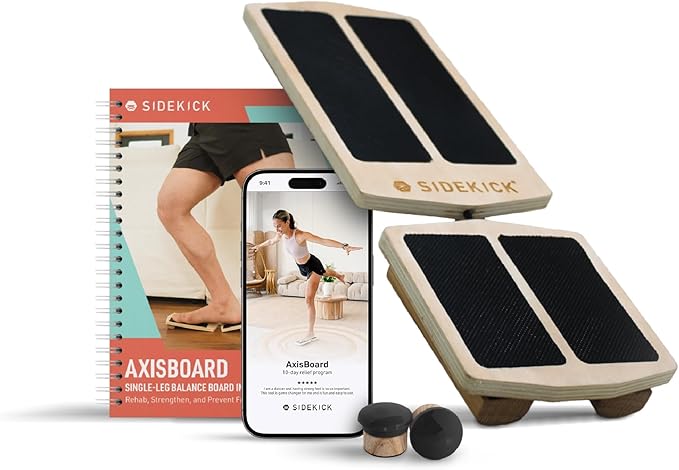 SIDEKICK AxisBoard Rehab & Training System | Balance Board & Physical Therapy Manual for Foot and Ankle Rehab | Recover from Sprains, Plantar Fasciitis, Achilles Pain