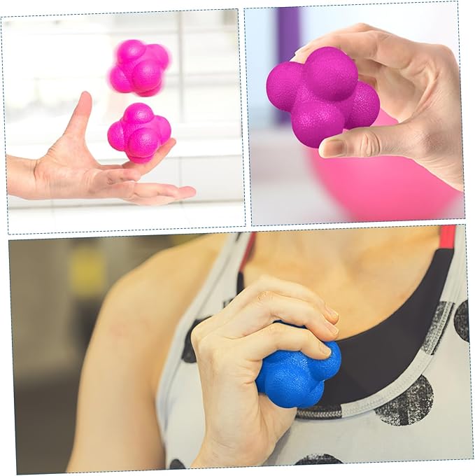 6pcs Colorful Reaction Balls Hexagonal Training Balls for Boys and Girls Adults Improve Hand-Eye Coordination Fitness Equipment