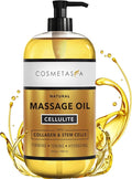 Cosmetasa Anti Cellulite Massage Oil – Lymphatic Drainage & Firming Body Oil with Collagen & Stem Cells – Toning & Hydrating, Lightweight, Non-Greasy Formula (8.8 fl oz)