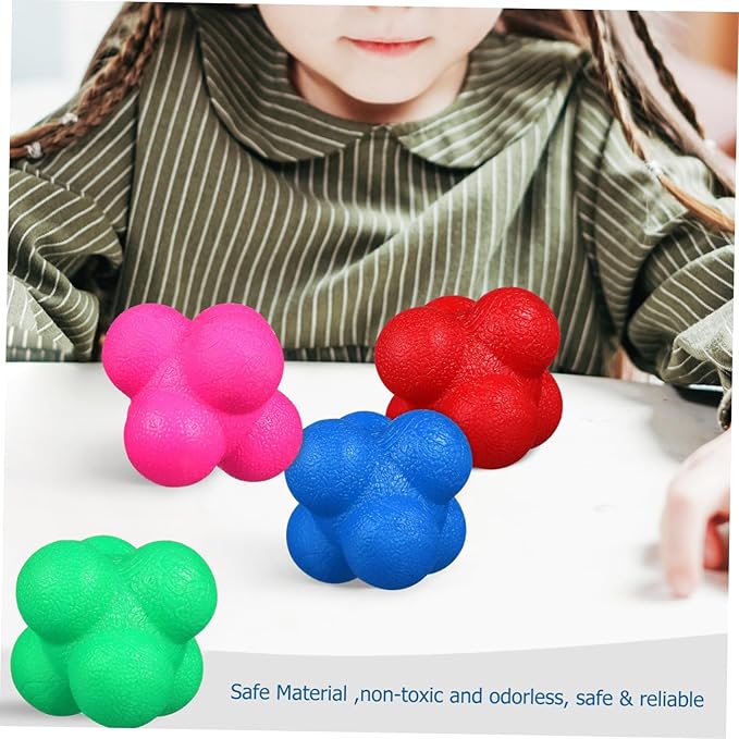 VICASKY 6 Pack Hexagonal Reaction Balls Workout Balls for Reflex Training Sports Agility