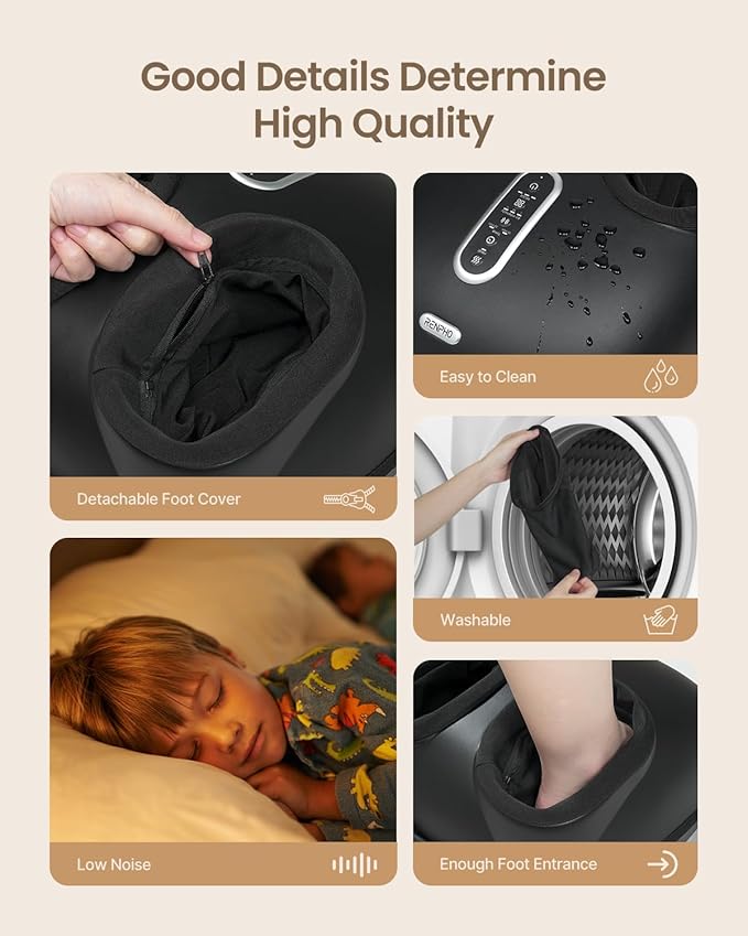 RENPHO 2026 [Upgraded] Foot Massager with Heat, FSA Eligible Shiatsu Foot Massager for Plantar Fasciitis, Deep-Kneading, Air Squeezing Feet Massager, Valentines Day Gifts for Women Men, Size 12 DG