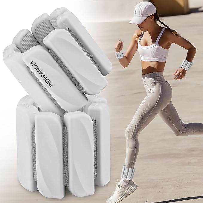 Wrist & Ankle Weights for Women and Men, 2lbs/4lbs Pairs Adjustable Silicone Weighted Bangles for Arm & Leg Workouts, Perfect for Pilates, Barre, Yoga, Walking & Home Fitness 24055