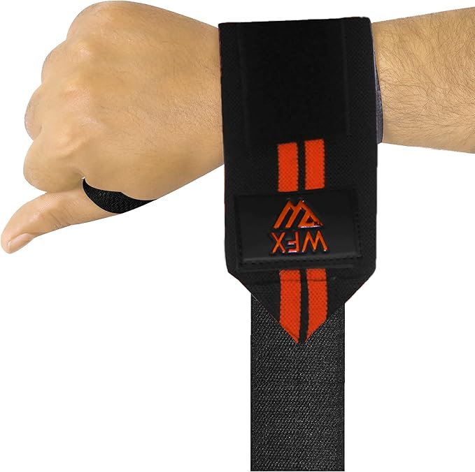 Gym Wrist Wraps Fitness Workout Training Heavy Weight Lifting Wrist Straps Support Thumb Loops Adjustable Pair Brace Strong Grip Powerlifting Bodybuilding
