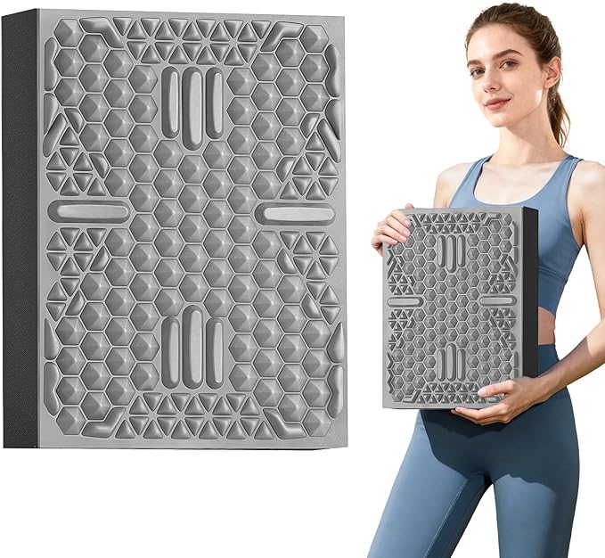 HAPBEAR Exercise Balance Pad - 15"x12" Non-Slip Textured Foam Balance Pad with 2-in-1 Stability & Massage - 2.2" Thick TPE Layer with Soft Cushioning + EVA Massage Layer for Physical Therapy, Core Training & Massage