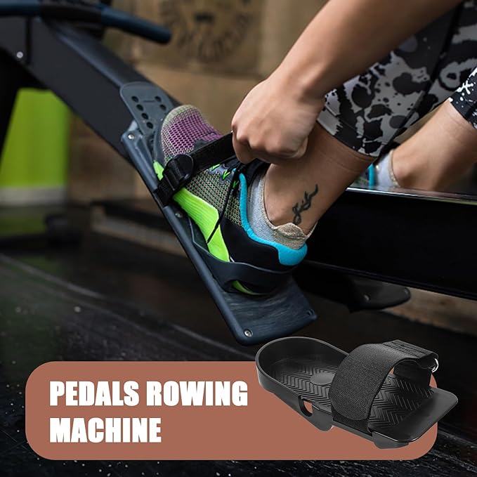 1 Pair Foot Pedal Fitness Equipment Sunny Health Machine Spare Parts Rowing Machine Foot Pedal Strap Rowing Pad Rower Replacement