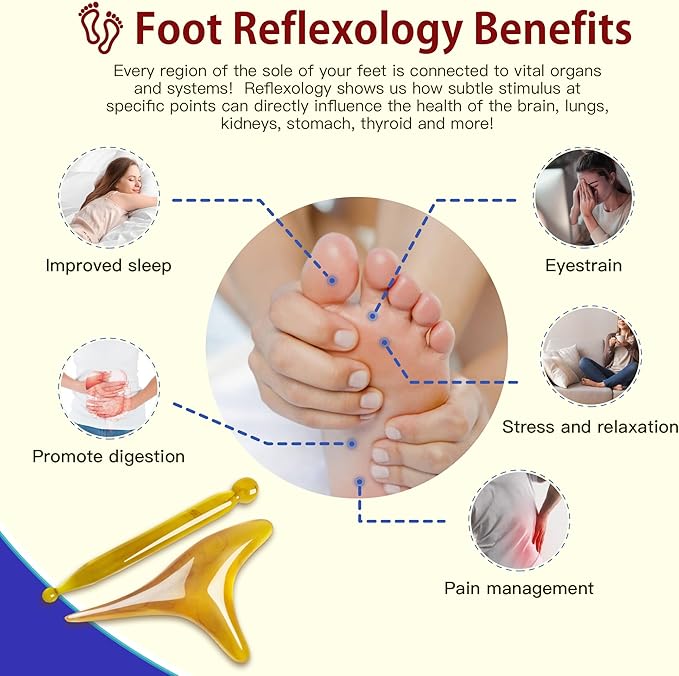 Reflexology Socks Set with Triangular Acupressure Massage Tool - Plantar Fasciitis Relief for Heel Pain, Muscle Tension - Men & Women (Travel, Portable) (Brown)