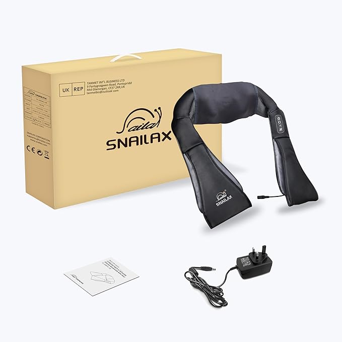 Snailax Cordless Massager - Shiatsu Neck and Shoulder Massager with Heat, FSA Eligible, Portable, Lumbar, Back Electric Massage Pillow, Christmas Gift