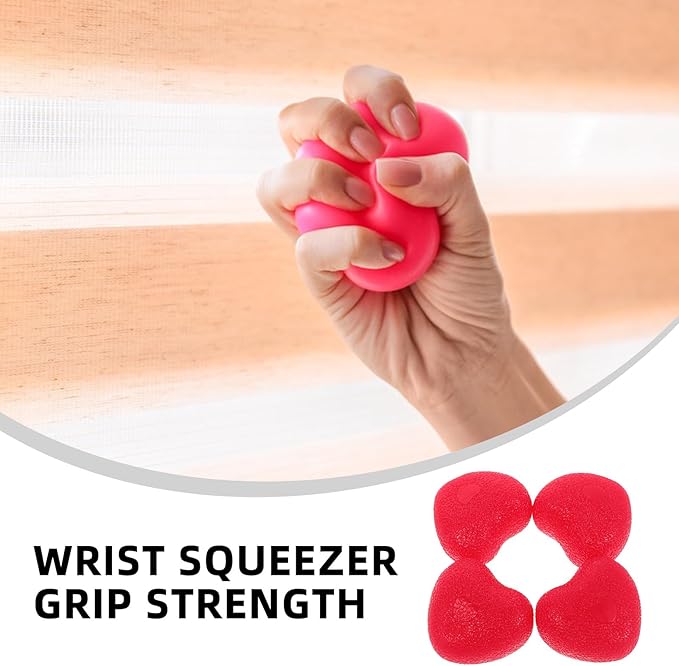 Yardwe 4pcs Heart-shaped Hand Gripper Balls Hand Strength Training Device Finger Exercising Squeeze Balls for Therapy Wrist Forearm Strengthener Stress Relief