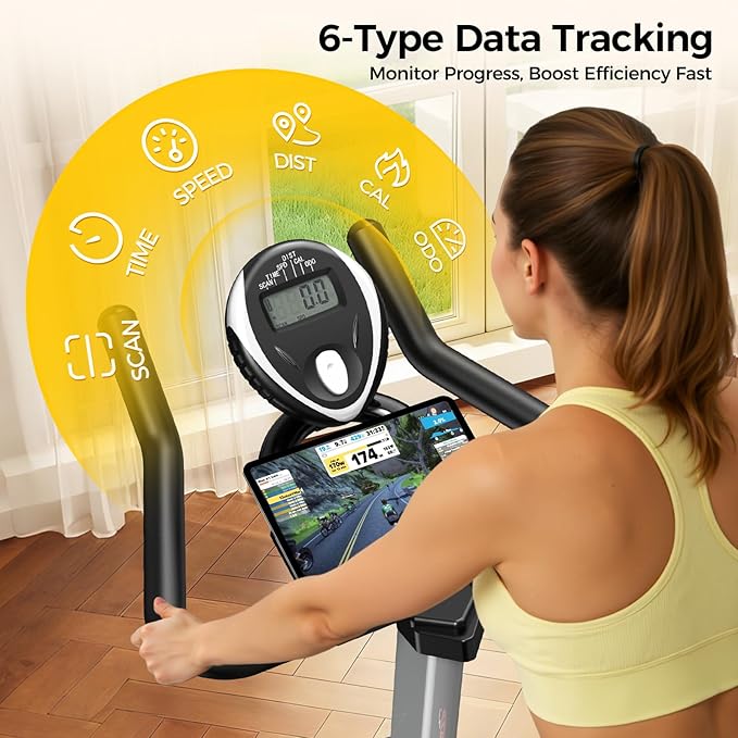 pooboo Exercise Bike, Adjustable Magnetic/Brake Pad Resistance Silent Belt Drive, Indoor Cycling Bike for Home Cardio, Fitness Stationary Bike with 350lbs/300lbs Weight Capacity &Upgraded Version Seat Solid Build 1