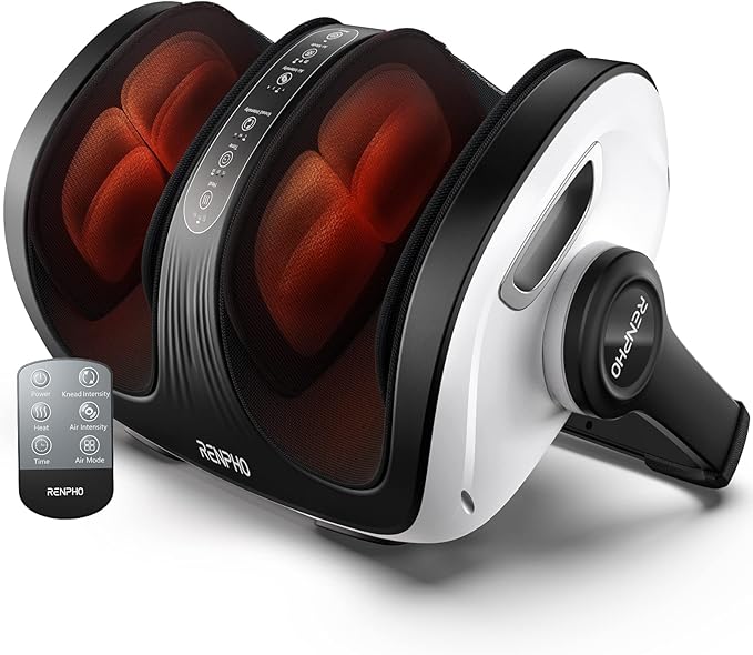 RENPHO Shiatsu Foot Massager with Heat, Foot and Calf Massager, FSA Eligible Items Only List, Deep Kneading Massage for Plantar Fasciitis Relief, Birthday Gifts for Women Men Size 14