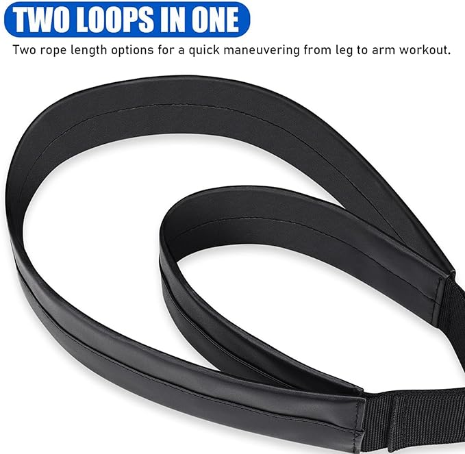 4PCS Pilates Straps, Pilates Double Loop Straps for Reformer, Fitness D-Ring Straps Double Loops Padded