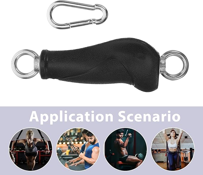 ARTIBETTER 2pcs Fitness Handles Cable Machine Attachments Gym Exercise Handles Strength Training Equipment Sturdy Short Double Ring for Home Workout