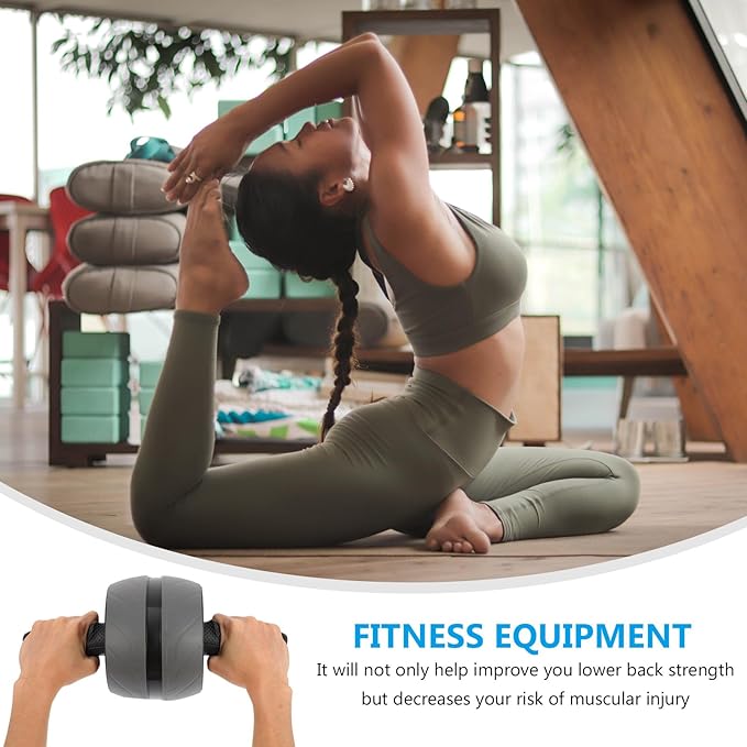Kisangel Ab Roller Wheel with Automatic Rebound Abs Core Exercise Wheel for Home Gym Fitness Training Equipment for Men and Women and Waist
