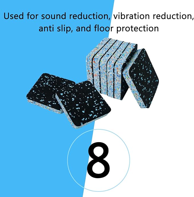 Luwint Treadmill Mat Pads, Rubber Foam Padding, Sound Isolation, Anti Vibration, Shock Absorbing, Noise Reduction Floor Protection Sheets for Treadmill, Washer Machine, Exercise Equipment