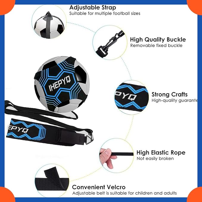 Soccer Agility Training Equipment Set, 12 Rung 20Ft Agility Ladder, 12 Disc Cones, 4 Steel Stakes, Solo Soccer Trainer, Jump Rope - Speed Training Equipment for Soccer Football Basketball
