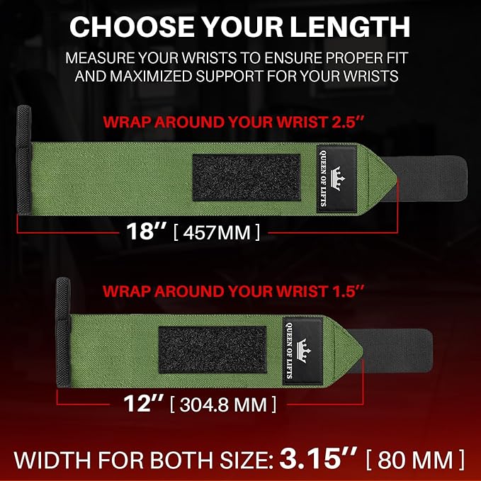 TECEUM Weightlifting 18" & 12" Wrist Wraps with Thumb Loop – Heavy Duty Wrist Workout Braces for Men and Women – Ideal for Powerlifting, Strength Training, Bodybuilding