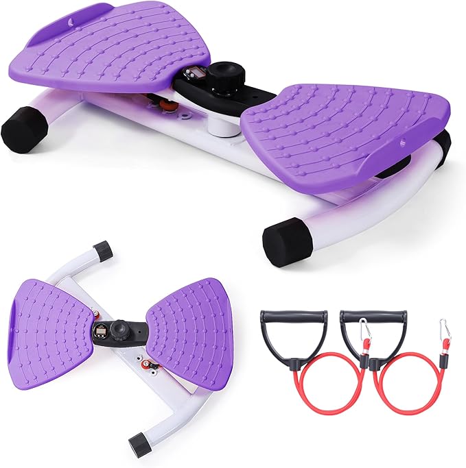 Waist Twister Machine Exercise at Home Workout Equipment for Women AB Twister Board Twist Fitness Tool (Purple and White)