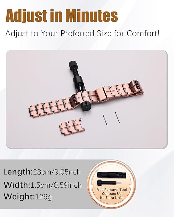 3X Strength Magnetic Copper Bracelet for Men - 99.9% Pure Copper Bracelet & Ring Set - Premium Fold-Over Clasp and Adjustable Length Sizing Tool & Jewelry Box