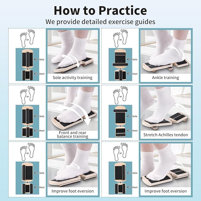 Professional Ankle Balance Board - Adjustable Foot Strengthener with 12 Interchangeable Pods for Stability Training at Home, Gym, Outdoor & Workspace, Physical Therapy and Pain Relief